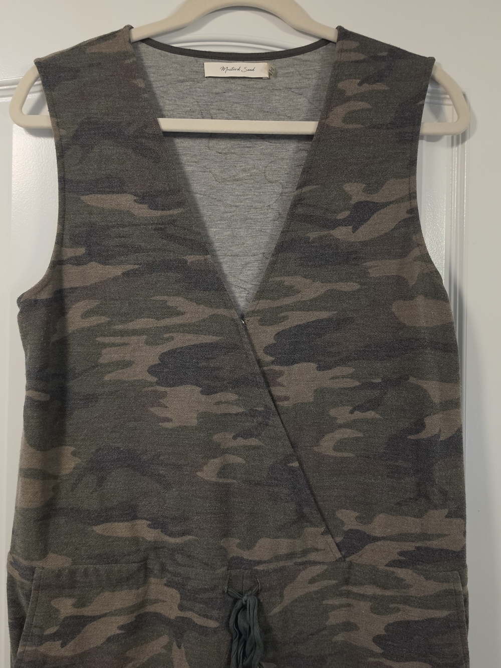 Mustard Seed Olive Camo Sleeveless V-Neck Tank